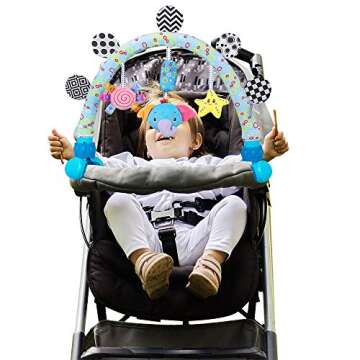 Travel Arch Bassinet Mobile Toys for Infant & Toddlers,Clip on Stroller Toy Crib Accessory & Pram Ac...