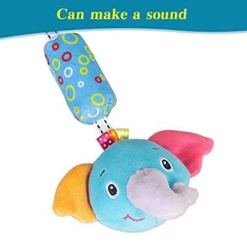 Travel Arch Bassinet Mobile Toys for Infant & Toddlers,Clip on Stroller Toy Crib Accessory & Pram Activity Bar Toy for Indoor and Outdoor (Elephant)