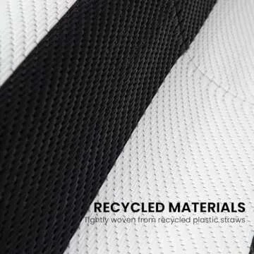 STRICKLANDHOME Outdoor Rug 8 x 10 ft, Reversible Plastic Straw Rug for Patio, Waterproof Large Outdoor Carpet for RV, Patio, Camping, Backyard, Deck, Picnic, Beach, Black & White