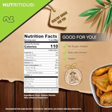 Healthy  Dried Pears - No Sugar Added Snack - NUT CRAVINGS