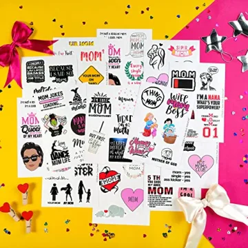 Funny Mom Stickers - 100 Pcs Waterproof Stickers for Moms