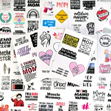 Funny Mom Stickers - 100 Pcs Waterproof Stickers for Moms