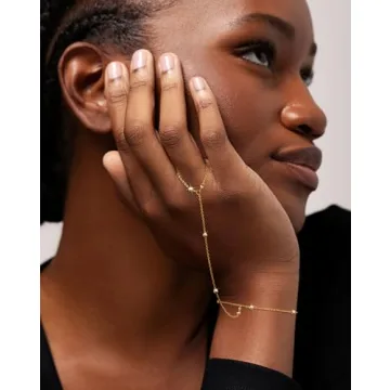 Moodear 14K Gold Plated Dainty Hand Chain Bracelet for Women