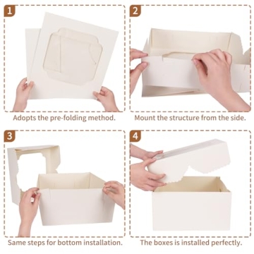 TOMNK 20pcs Sturdy Cake Boxes with Viewing Window