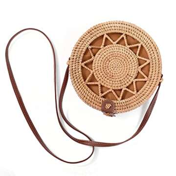 Handwoven Rattan Crossbody Bag - Stylish Beach Purse for Women