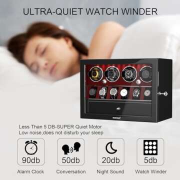 DUKWIN Automatic Watch Winder with Jewelry Storage