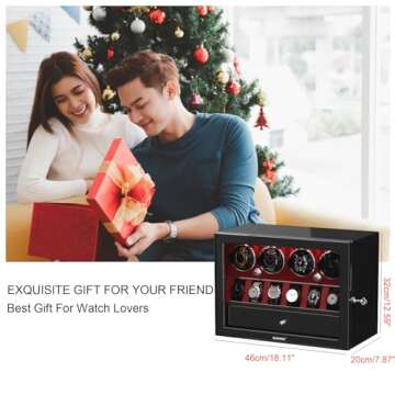 DUKWIN Automatic Watch Winder with Jewelry Storage