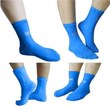 Water Sports Swimming Dive Socks Neoprene Diving Swimming Fin Boot Socks, Blue