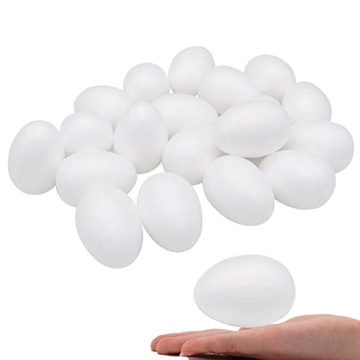 Crafare 40 Pack 2.75 Inch White Craft Foam Eggs Smooth for Easter Christmas Halloween Holiday Crafts...