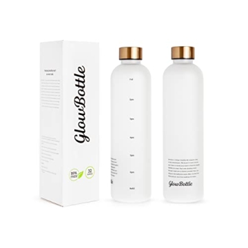 GLOW BOTTLE 32 oz Motivational Water Bottle with Time Marker