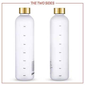 GLOW BOTTLE 32 oz Motivational Water Bottle with Time Marker