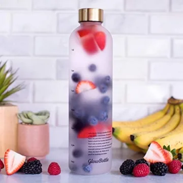 GLOW BOTTLE 32 oz Motivational Water Bottle with Time Marker