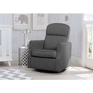 Delta Children Blair Slim Nursery Glider Swivel Rocker Chair - Charcoal