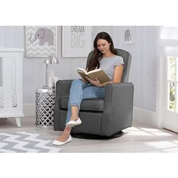 Blair Slim Nursery Glider Swivel Rocker Chair - Charcoal