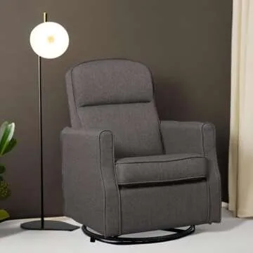 Blair Slim Nursery Glider Swivel Rocker Chair - Charcoal