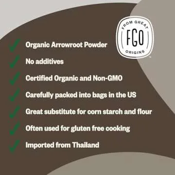 FGO Organic Arrowroot Powder, 32oz - Gluten-Free Thickener