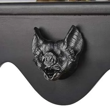 Gothvanity Bat Floating Shelf Set of 2, Black Flying Bat Shelf, Wood Wall Mounted Storage Shelves, Gothic Home Decor for Bedroom, Kitchen, Living Room, Bathroom, Office and More…