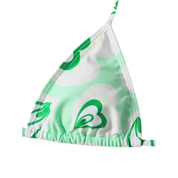 Romwe Women's Triangle Bikini Set with Heart Print & Sarong