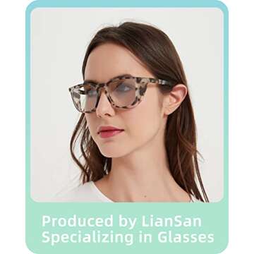 LianSan Oversize Anti-Fog Safety Glasses for Nurses, Z87.1 Certified Goggles for Women, Square UV Pr...