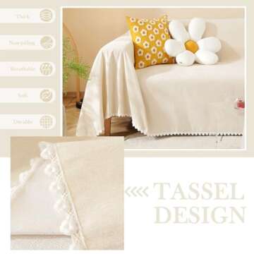 HANDONTIME Beige Sofa Covers Couch Covers for 3 Cushion Couch Sofa Cute Couch Cushion Covers Pet Cou...