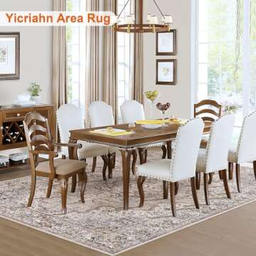 Yicriahn Area Rugs 8x10 Vintage Non-Slip Soft Carpet