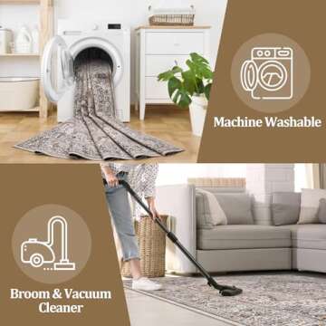 Yicriahn Area Rugs 8x10 Vintage Non-Slip Soft Carpet