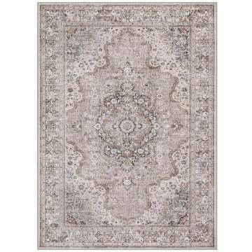 Yicriahn Area Rugs 8x10 Vintage Non-Slip Soft Carpet