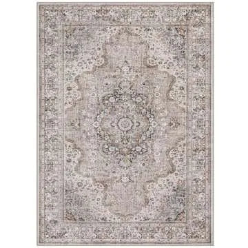 Yicriahn Area Rugs 8x10 Vintage Non-Slip Soft Carpet