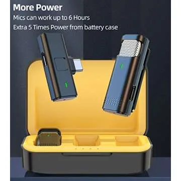 EZColoris 2 Pack Wireless Lavalier Microphones for iPhone 15 Android Video Recording - USB C Microphone Wireless for Phones Laptop Tablet Mini Mics for Interview