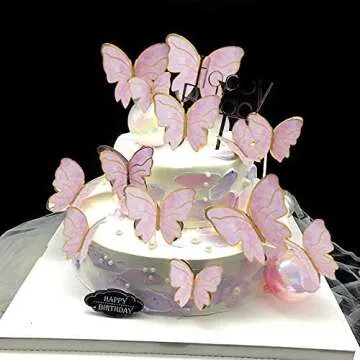 60Pcs Colorful 3D Butterfly Cupcake Toppers for Parties