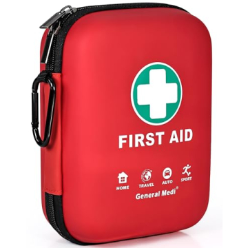 General Medi First Aid Kit - 170 Pieces Hard Case and Lightweight - Great for Travel, Home, Office, ...