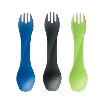 humangear GoBites Uno Mini 3-Pack - Compact and Durable Camping Utensils - Eco-Friendly Design in Bl...