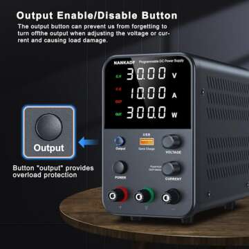 NANKADF DC Power Supply Variable with Fast Charging