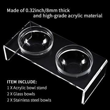 Stylish Acrylic Elevated Dog Cat Bowls Feeder Set