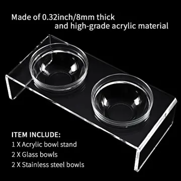 Stylish Acrylic Elevated Dog Cat Bowls Feeder Set