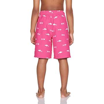 TSLA Boys Swim Trunks, Quick Dry UPF 50+ Beach Board Swim Shorts, Swimsuit Swimwear with Inner Mesh Liner, Graphic Fish Pink, 2