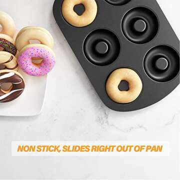 Tiawudi Non-Stick 6-Cavity Donut Pans Set of 3