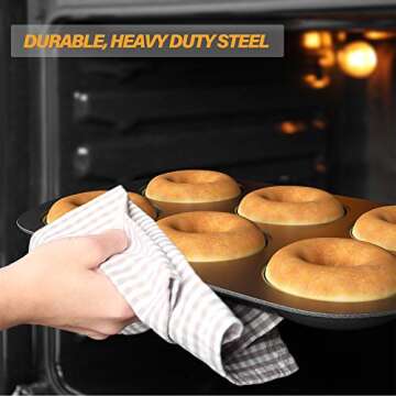 Tiawudi Non-Stick 6-Cavity Donut Pans Set of 3
