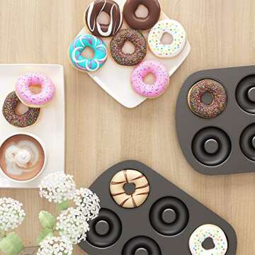 Tiawudi Non-Stick 6-Cavity Donut Pans Set of 3