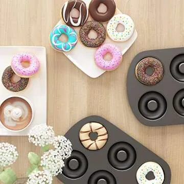 Tiawudi Non-Stick 6-Cavity Donut Pans Set of 3