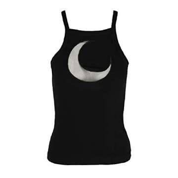 Restyle Mesh Moon Crescent Vest Top, Black, X-Large