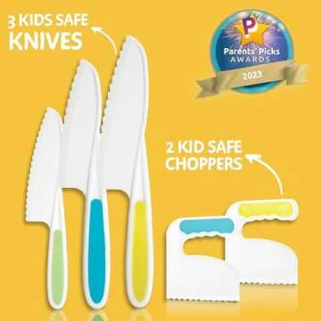 TOVLA JR. Kids' Cutting Set | Montessori Safe Kitchen Knives for Cooking| Kitchen Safety for Toddler...