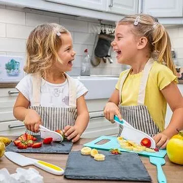 TOVLA JR. Kids' Cutting Set | Montessori Safe Kitchen Knives for Cooking| Kitchen Safety for Toddlers | Boost Confidence and Encourage Picky Eaters