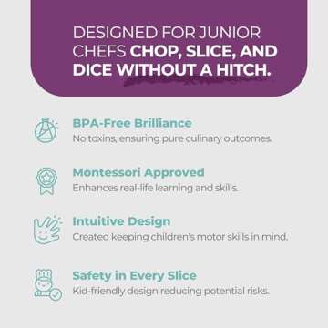 TOVLA JR. Kids' Cutting Set | Montessori Safe Kitchen Knives for Cooking| Kitchen Safety for Toddlers | Boost Confidence and Encourage Picky Eaters