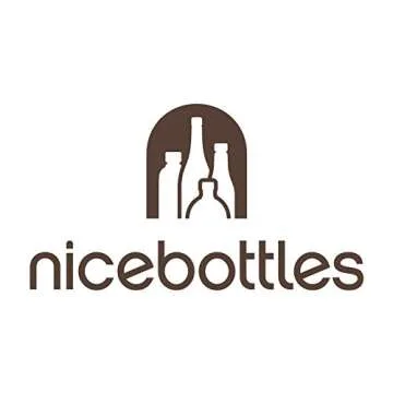nicebottles Clear Glass Beverage/Sauce Bottles, 12 Oz, White Caps - Case of 12
