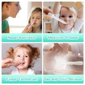 Baby Healthcare and Grooming Kit, 21 in 1 Portable Baby Essentials Kit with Gas Relief Hair Brush Comb Nasal Aspirator for Newborn Boys Girls (21 Kits-Green)