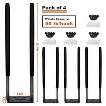 Wallmaster Wall Mount Garage Hooks for Heavy Duty Storage