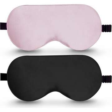 Pure Silk Eye Mask 2 Pack with Adjustable Strap