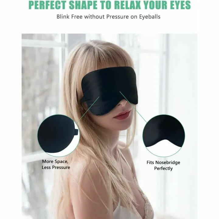 Pure Silk Eye Mask 2 Pack with Adjustable Strap