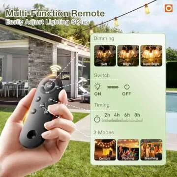 54 FT Solar String Lights with Remote Control & USB Charging